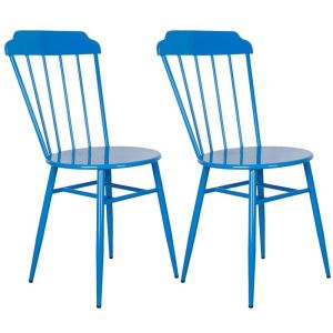 Chaise en métal laqué - Samos (Lot de 2) (Bleu Majorelle)