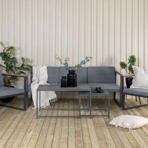 Ensemble canapé fauteuils et table basse de jardin Dakar