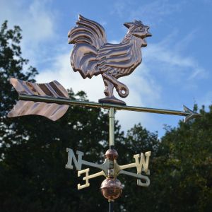 Girouette en cuivre (Coq chantant)