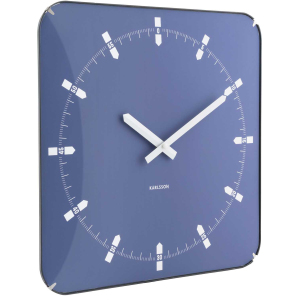 Horloge murale en métal Sucinto Dome Square (Bleu)