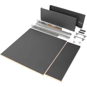 Kit tiroir anthracite pour cuisine et salle de bain Vertex (Module de 60 cm - Hauteur de 17.8 cm)