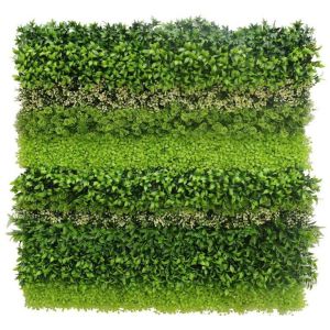 Mur végétal en plastique 1 m x 1 m (Nature)