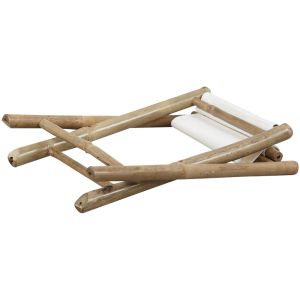 Tabouret pliant en bambou avec assise coton