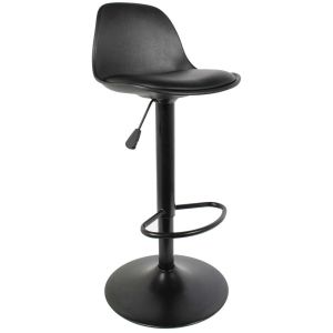 Tabouret de bar assise rembourrée Isak (Noir)