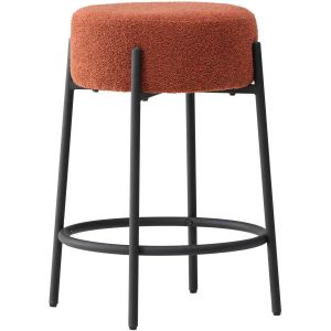 Tabouret de bar en métal et tissu bouclette Tucson