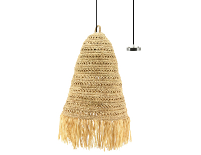 Suspension frange en raphia