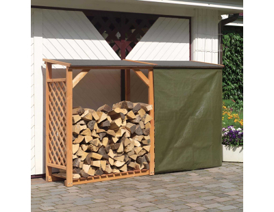 Abri bûches en bois coloris miel (Avec extension)