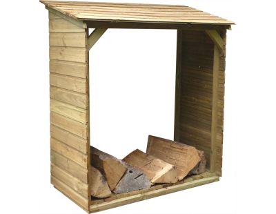 Abri bûches en bois avec plancher Tim (120 x 60 x 140 cm)