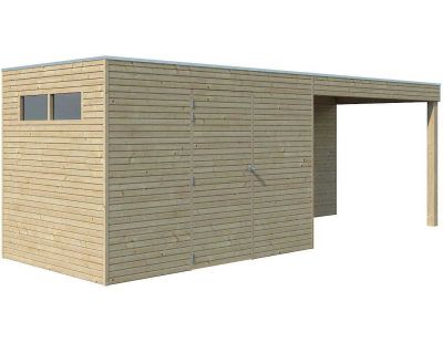 Abri de jardin 300 x 210 cm Qube (Abri avec extension)