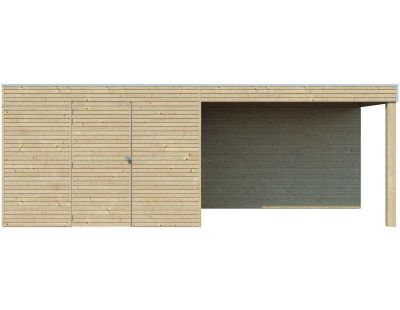 Abri de jardin 300 x 210 cm Qube (Abri avec extension)