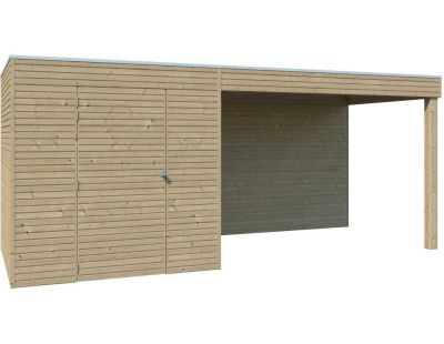 Abri de jardin 210 x 210 cm Qube (Abri avec extension)