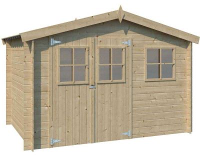 Abri de jardin en bois 4,91 m² Zurich (295 x 205 cm (non traité) avec plancher)