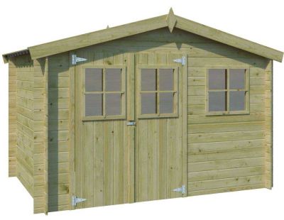 Abri de jardin en bois 4,91 m² Zurich (295 x 205 cm (traité) avec plancher)