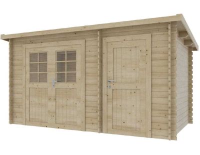 Abri de jardin en épicéa 2 espaces mono-pente 7.30 m2 Aster