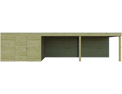 Abri de jardin traité 300 x 300 cm Qube (Abri avec extension)