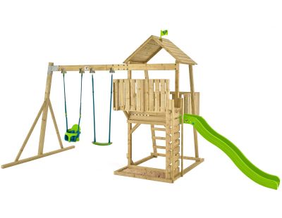 Aire de jeux en bois avec glissière et portique Kingswood