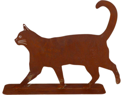 Animal de compagnie décoratif en métal rouillé (Chat qui marche)