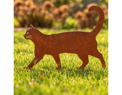 Animal de compagnie décoratif en métal rouillé (Chat qui marche)