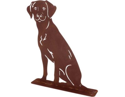 Animal de compagnie décoratif en métal rouillé (Chien assis)