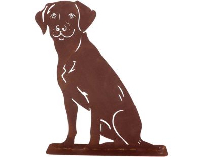 Animal de compagnie décoratif en métal rouillé (Chien assis)