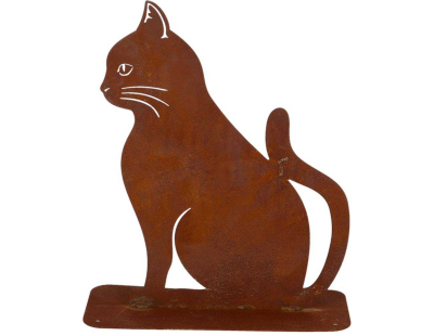 Animal de compagnie décoratif en métal rouillé (Chat assis)