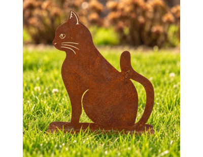 Animal de compagnie décoratif en métal rouillé (Chat assis)