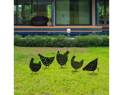 Animaux décoratifs en métal Garden (Poules)
