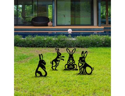 Animaux décoratifs en métal Garden (Lapins)