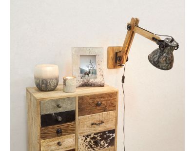Applique en bois recyclé et métal Archi
