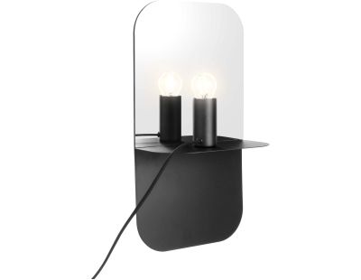 Applique murale avec miroir intégré Plate (Noir)