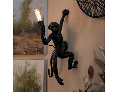 Applique murale en polyrésine Monkey 32 x 32 x 64 cm (Noir)