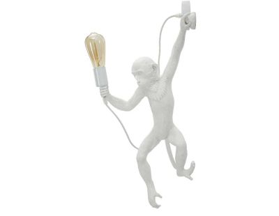 Applique murale en polyrésine Monkey 32 x 32 x 64 cm (Blanc)