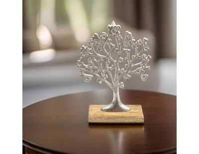 Arbre décoratif en aluminium et bois de manguier Arbre de vie (Taille 1)