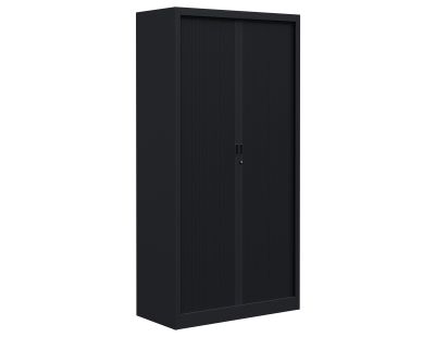 Armoire de bureau portes à rideaux 3 étagères (Anthracite)