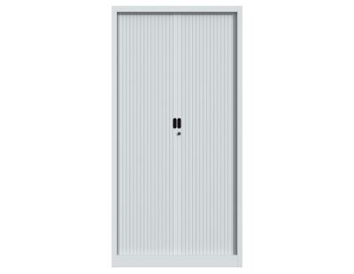 Armoire de bureau portes à rideaux 3 étagères (Gris clair)