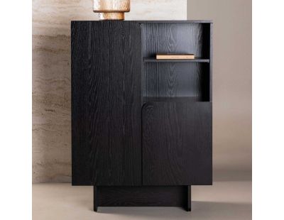 Armoire avec étagères et 2 portes Tyresö (Noir)