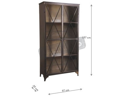 Armoire en métal et verre