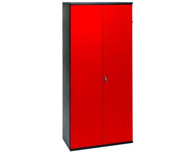 Armoire métallique rouge et noir Brico (Hauteur 198 cm)