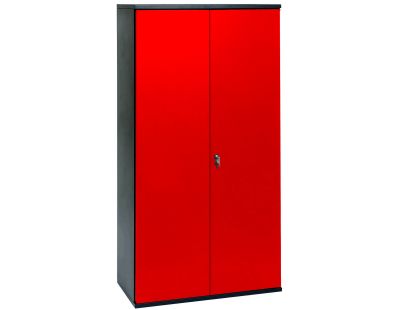 Armoire métallique rouge et noir Brico (Hauteur 180 cm)