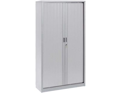 Armoire monobloc avec 2 portes rideaux en PVC (Gris)