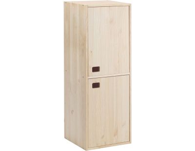 Armoire en pin brut 2 portes 4 tablettes Dinamic