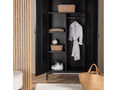 Armoire 2 portes en métal Piring (Noir)