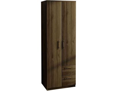 Armoire 2 portes, 2 tiroirs Merlin (Noyer)