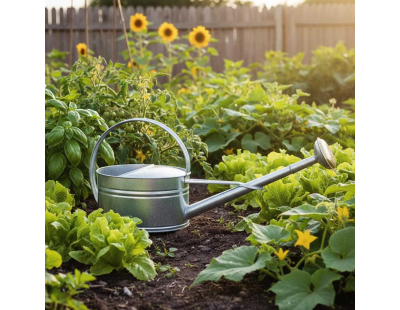 Arrosoir bec long 5 litres avec pomme en acier galvanisé