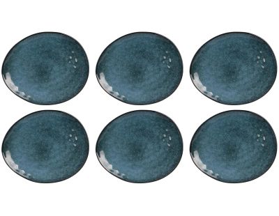 Assiette en grès bleu Au grès du temps (Lot de 6) (27,5 cm)
