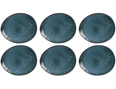 Assiette en grès bleu Au grès du temps (Lot de 6) (27,5 cm)