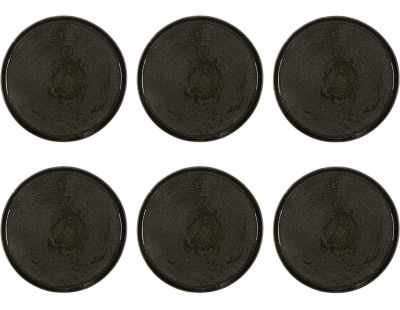 Assiette en grès noir Tokyo (Lot de 6) (Assiette plate - 26 cm)