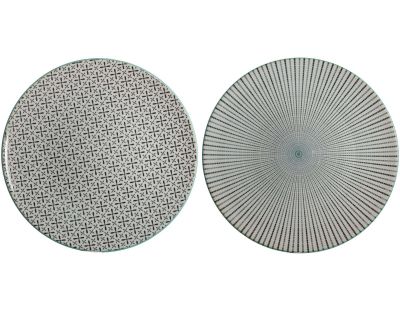 Assiette plate en porcelaine My Little Market 26.5 cm (Lot de 2)