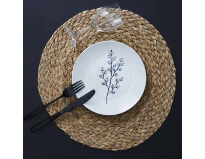 Assiette en porcelaine Cottage 20 cm (Lot de 6) (Blanc et gris)