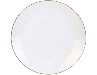 Assiette en porcelaine avec liseré doré (Assiette plate - 26 cm)